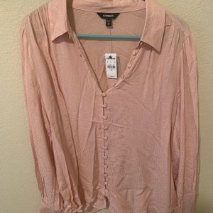 NWT Dot Shimmer Button-Down Top